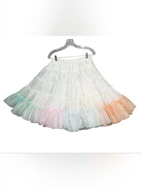 VTG Royal Petticoats Pastel Rainbow Tiered Crinoline Square Dance Petticoat
